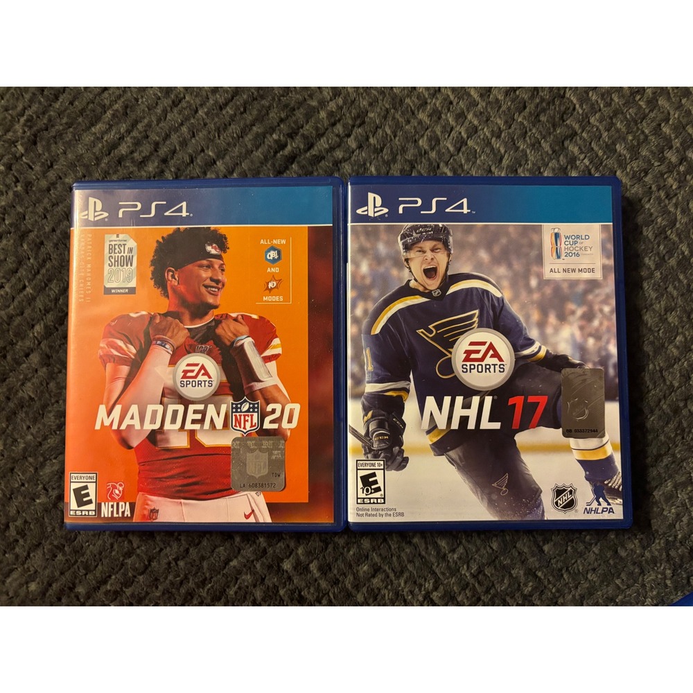 PS4 Sports Game Bundle Madden NFL 20 and NHL 17 EA Sports PlayStation 4 Lot